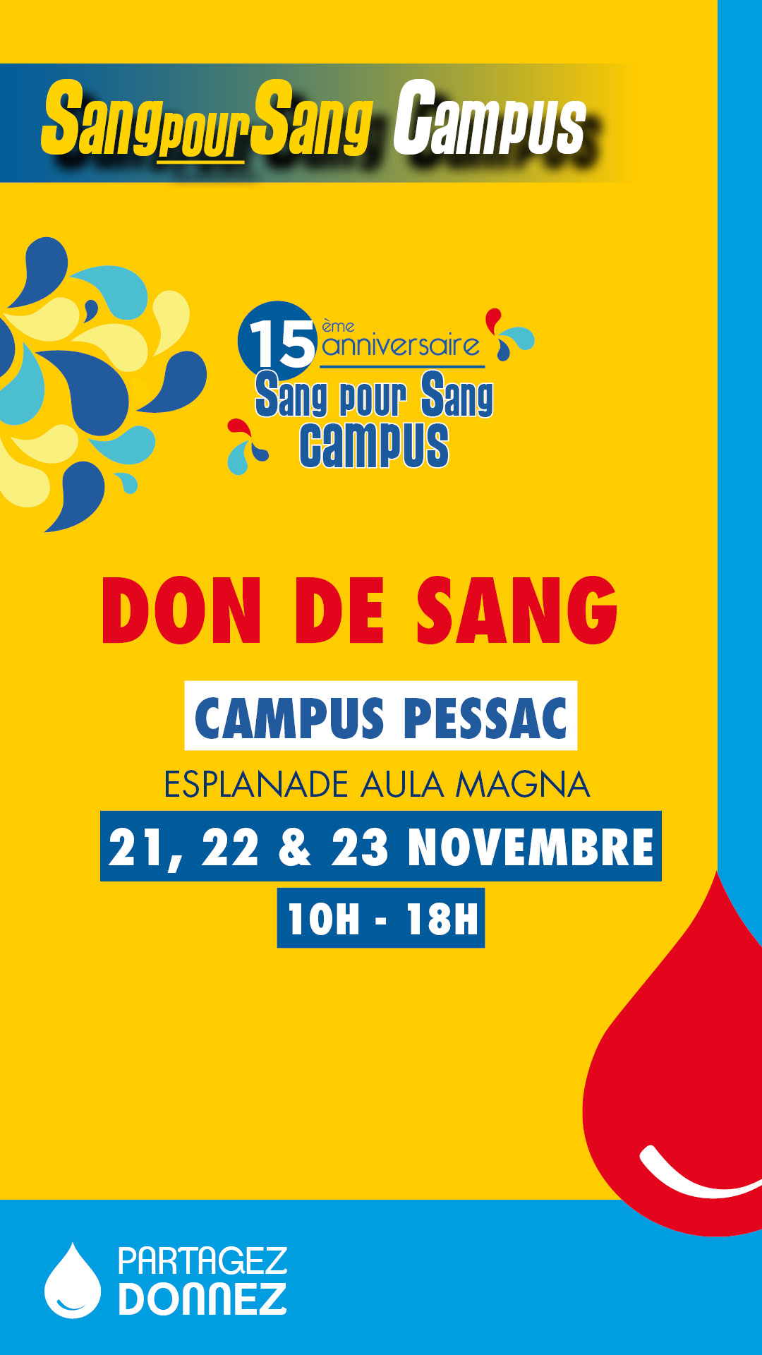 Don au Campus Pessac, 15e anniversaire!
